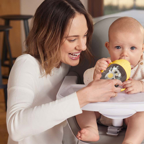 Bidon dla dzieci Canpol składana słomka z odważnikiem 270 ml 6+ żółty