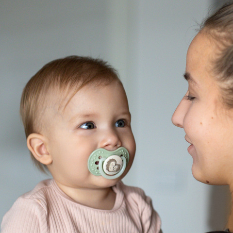 Smoczek LOVI uspokajający symetryczny silikon etui świeci 0m+ 2pak 22/929