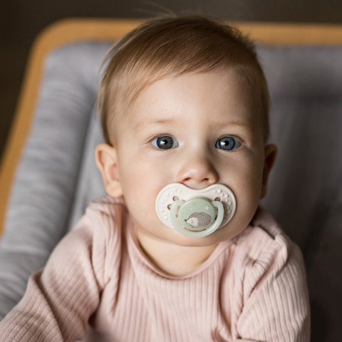 Smoczek LOVI uspokajający symetryczny silikon etui świeci 0m+ 2pak 22/929