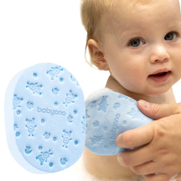 Gąbka do kąpieli dla niemowląt dzieci Babyono miękka hipoalergiczna błękit