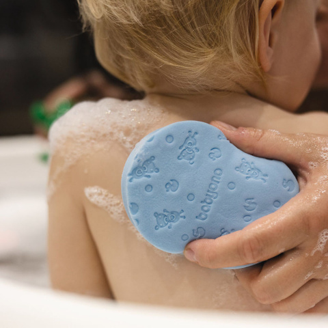 Gąbka do kąpieli dla niemowląt dzieci Babyono miękka hipoalergiczna błękit