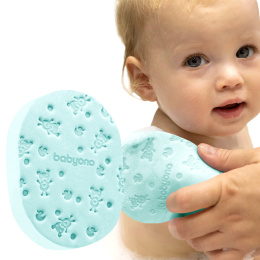 Gąbka do kąpieli dla niemowląt dzieci Babyono miękka hipoalergiczna miętowa