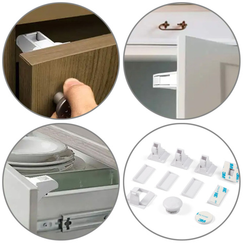 Zabezpieczenia szafek szuflad blokada magnetyczna Babyono uniwersalna 4 szt