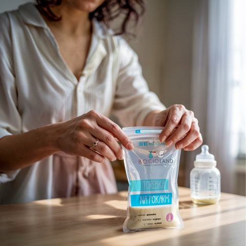 Woreczki strunowe do przechowywania pokarmu mrożenia Bocioland 200ml 30 szt