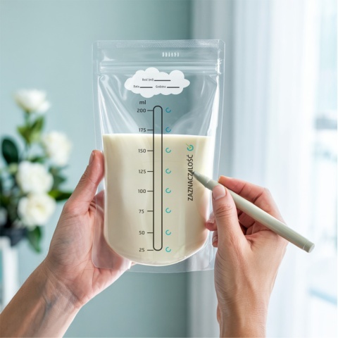 Woreczki strunowe do przechowywania pokarmu mrożenia Bocioland 200ml 30 szt