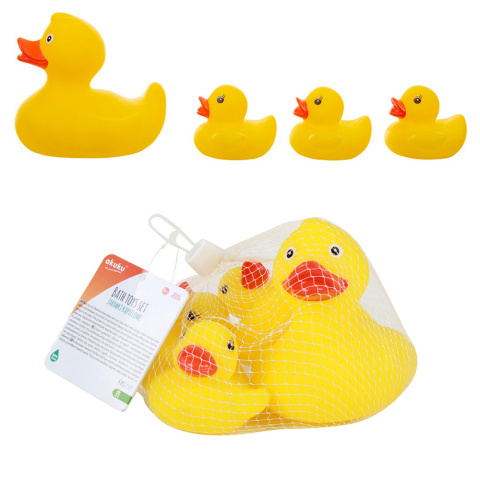 Zabawki do kąpieli dla dzieci Akuku gumowe kaczuszki 4 szt. mama i małe 6+