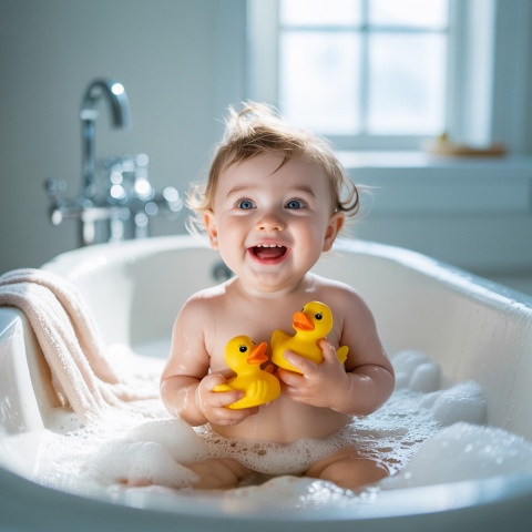 Zabawki do kąpieli dla dzieci Akuku gumowe kaczuszki 4 szt. mama i małe 6+