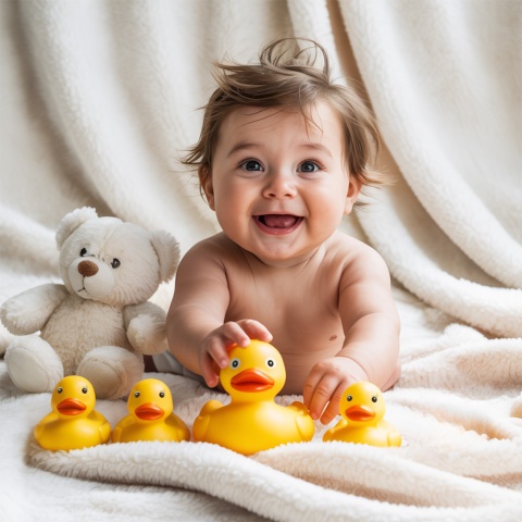 Zabawki do kąpieli dla dzieci Akuku gumowe kaczuszki 4 szt. mama i małe 6+