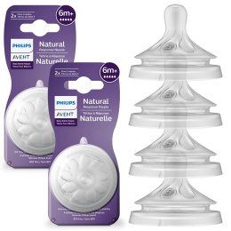 Smoczek Avent do butelki szeroki szybki Philips Natural Response 6+ 2pak x2