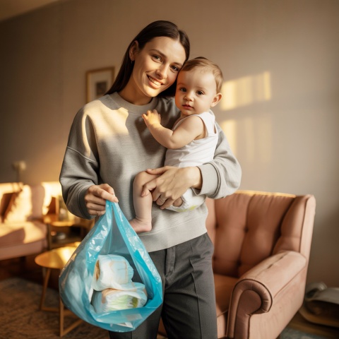 Woreczki zapachowe na pieluchy Bocioland uniwersalne z klapką 6 x 100 szt