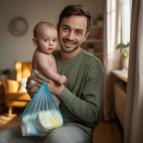 Woreczki zapachowe na pieluchy Bocioland uniwersalne z klapką 6 x 100 szt