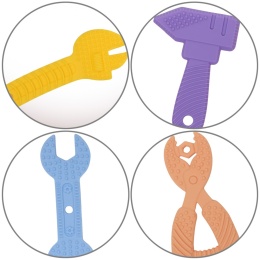 Gryzak sensoryczny silikonowy Bocioland na ząbkowanie zestaw narzędzi 4 szt