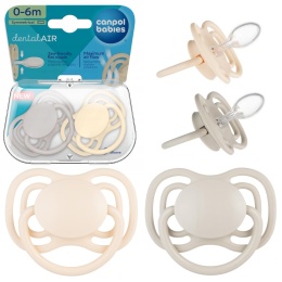 Smoczek Canpol symetryczny ortodontyczny Dental Air silikon 0+ 2pak cream