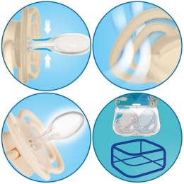 Smoczek Canpol symetryczny ortodontyczny Dental Air silikon 18+ 2pak blue