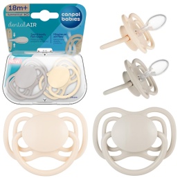 Smoczek Canpol symetryczny ortodontyczny Dental Air silikon 18+ 2pak cream