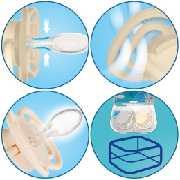 Smoczek Canpol symetryczny ortodontyczny Dental Air silikon 18+ 2pak cream