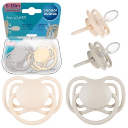 Smoczek Canpol symetryczny ortodontyczny Dental Air silikon 6+ 2pak cream