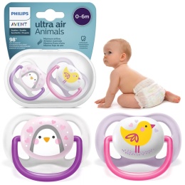 Smoczek Avent uspokajający symetryczny Philips Ultra Air 0+ 2pak SCF080/06