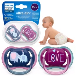 Smoczek Avent uspokajający symetryczny Philips Ultra Air 18+ 2pak SCF349/22