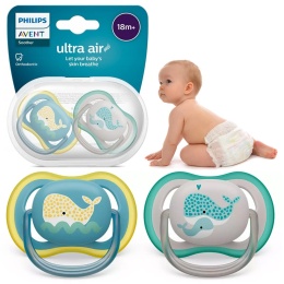 Smoczek Avent uspokajający symetryczny Philips Ultra Air 18+ 2pak SCF349/24