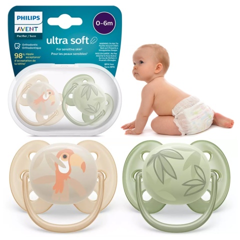 Smoczek Avent uspokajający symetryczny Philips Ultra Soft 0+ 2pak SCF091/07