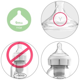 Smoczek do butelki Dr Browns Options+ szeroki Y Cut do kaszki 9+ 2pak