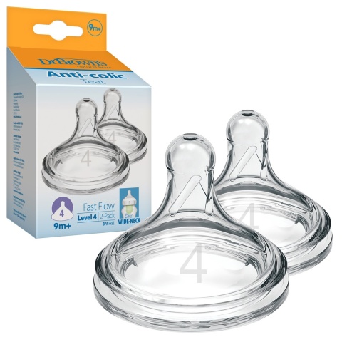 Smoczek do butelki Dr Browns Options+ szeroki szybki przepływ 9+ 2pak