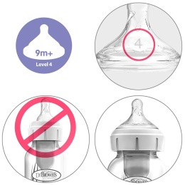 Smoczek do butelki Dr Browns Options+ szeroki szybki przepływ 9+ 2pak