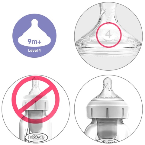 Smoczek do butelki Dr Browns Options+ szeroki szybki przepływ 9+ 2pak
