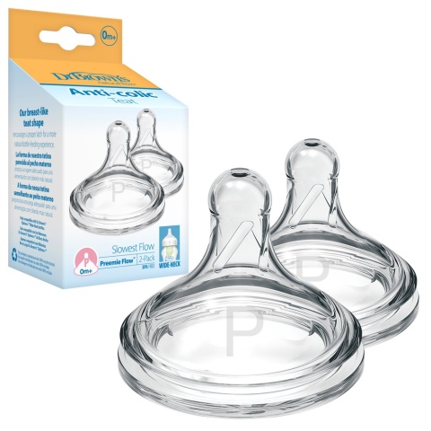 Smoczek do butelki Dr Browns Options+ szeroki wolny przepływ mini 0+ 2pak