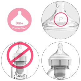 Smoczek do butelki Dr Browns Options+ szeroki wolny przepływ mini 0+ 2pak