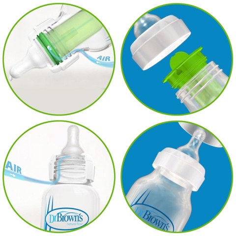 Smoczek do butelki Dr Browns Standard wąski średni przepływ 3+ 2pak