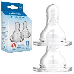 Smoczek do butelki Dr Browns Standard wąski wolny przepływ 0+ 2pak