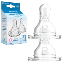 Smoczek do butelki Dr Browns Standard wąski wolny przepływ mini 0+ 2pak