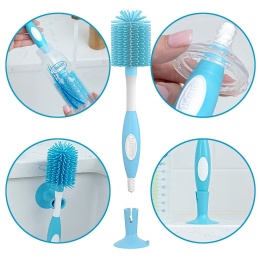 Szczotka do mycia butelek i smoczków Dr Browns silikonowa niebieska