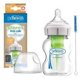Butelka szklana Dr Browns Options szeroka wolny przepływ 150ml 0+