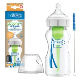 Butelka szklana Dr Browns Options szeroka wolny przepływ 270 ml 0+