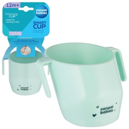 Kubek do nauki picia z uchwytami sprytny krzywy otwary Canpol 12+ turkus