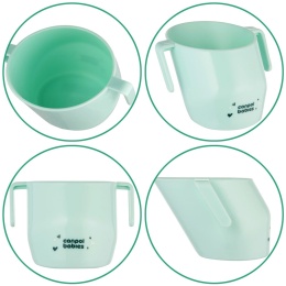 Kubek do nauki picia z uchwytami sprytny krzywy otwary Canpol 12+ turkus