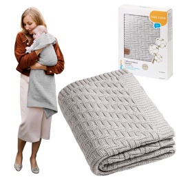 Koc bawełniany hipoalergiczny antybakteryjny BabyOno całoroczny szary