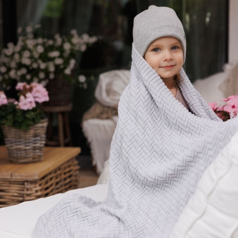 Koc bawełniany hipoalergiczny antybakteryjny BabyOno całoroczny szary