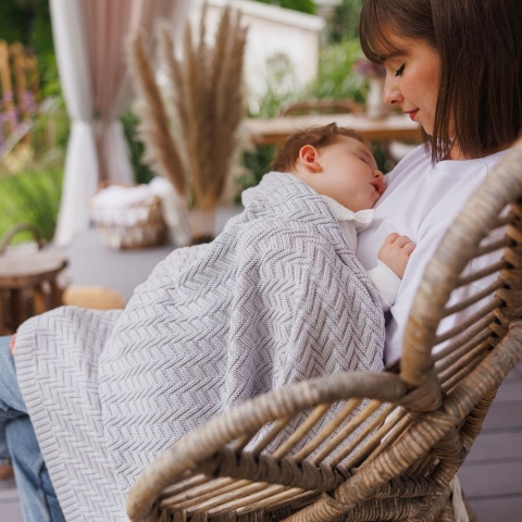 Koc bawełniany hipoalergiczny antybakteryjny BabyOno całoroczny szary