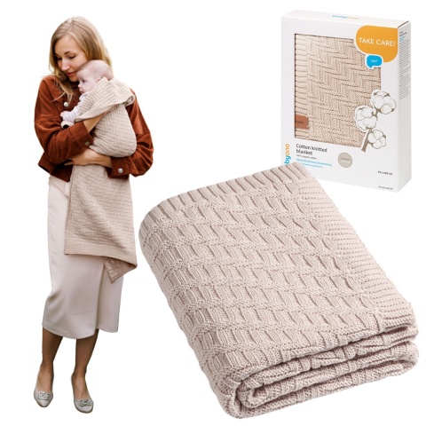 Koc bawełniany hipoalergiczny antybakteryjny BabyOno całoroczny beżowy