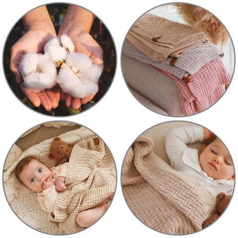 Koc bawełniany hipoalergiczny antybakteryjny BabyOno całoroczny beżowy