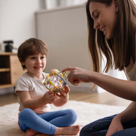 Zabawka sensoryczna dla niemowląt Babyono gryzak grzechotka Montessori