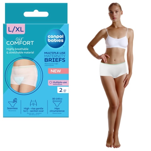 Majtki poporodowe Canpol wielorazowe nylonowa siateczka 90-110 cm L/XL 2pak