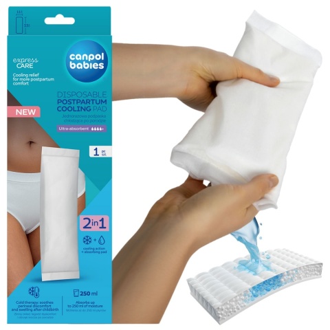 Podpaska poporodowa chłodząca jednorazowa z paskiem Canpol 11 x 33 cm 1 szt