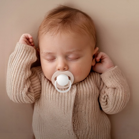 Smoczek LOVI Prime uspokajający symetryczny 18+ 2pak ivory blush świeci