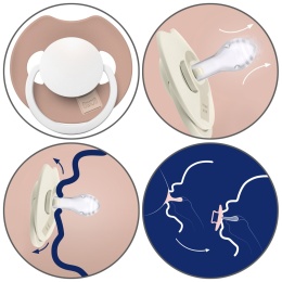 Smoczek LOVI Prime uspokajający symetryczny silikon etui 0m+ blush świeci