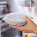 Talerzyk z przyssawką Babyono silikonowy z przykrywką do nauki niebieski 6+